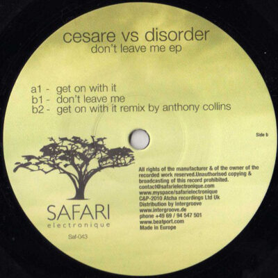 Cesare vs Disorder - Don't Leave Me EP