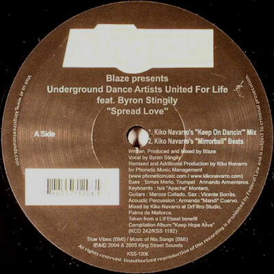 Underground Dance Artists United For Life - Spread Love (Kiko Navarro Remixes)